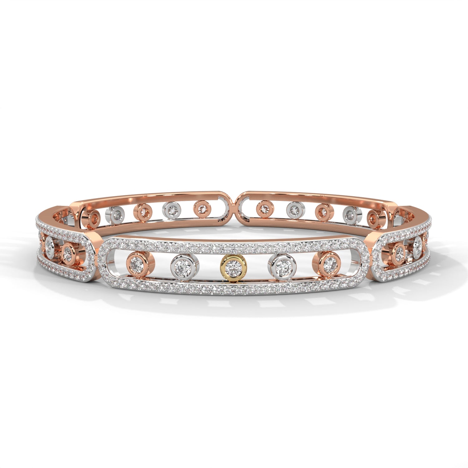 Harmony Tricolor Lab Grown Diamond Bangle