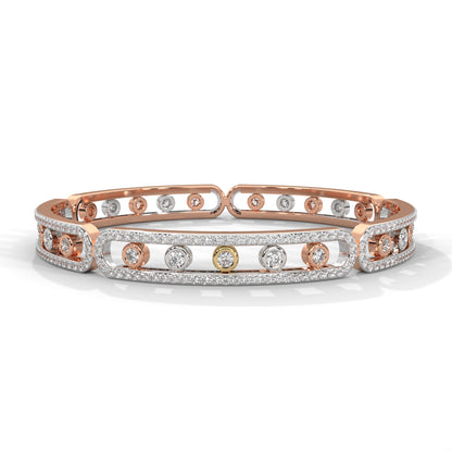Harmony Tricolor Lab Grown Diamond Bangle