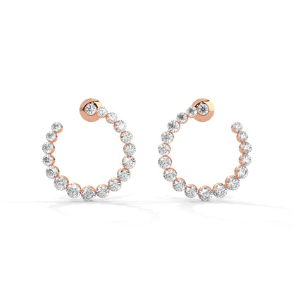 Celestial Halo Lab Grown Diamond Hoop Earrings