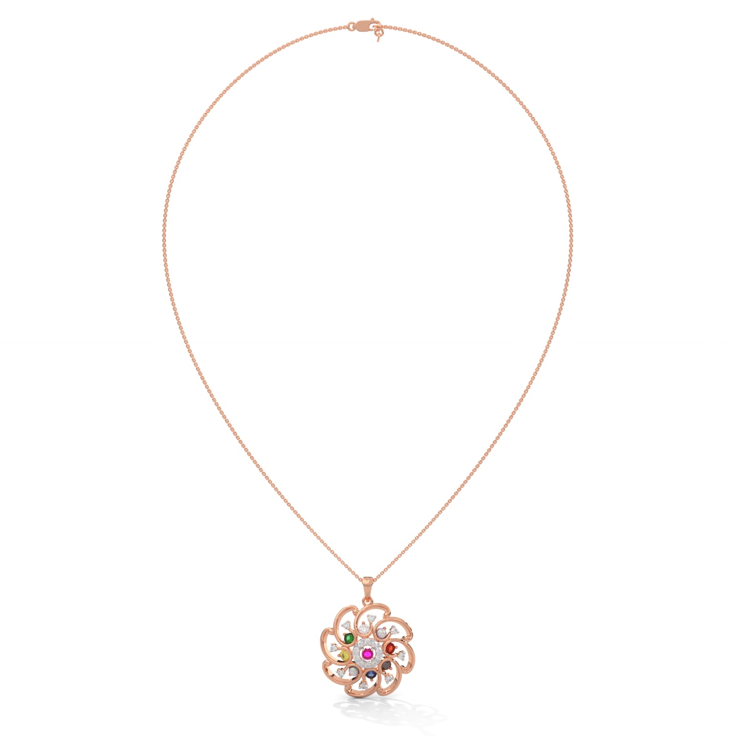 Cosmic Blossom Lab Grown Diamond Pendant