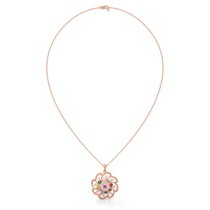 Cosmic Blossom Lab Grown Diamond Pendant