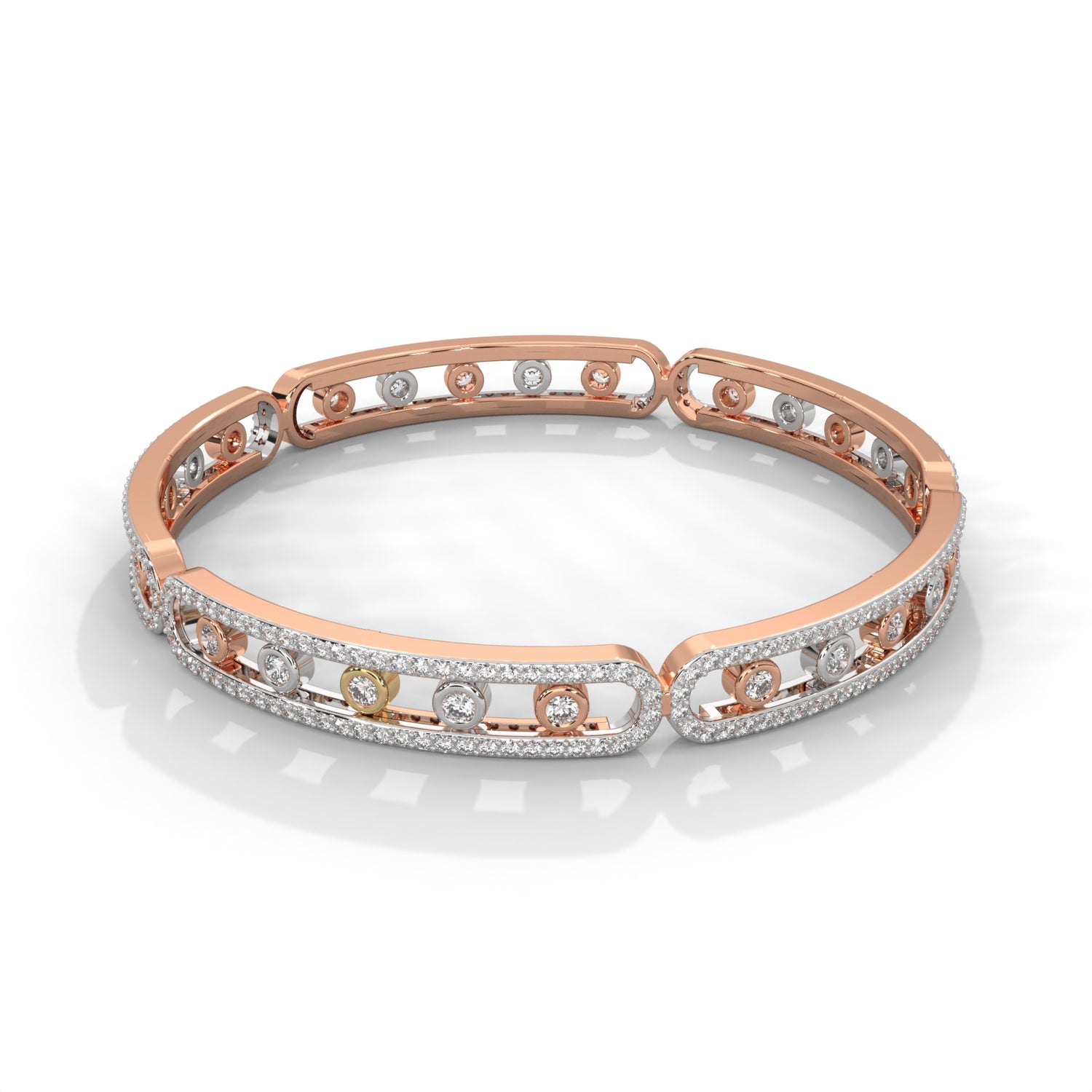 Harmony Tricolor Lab Grown Diamond Bangle