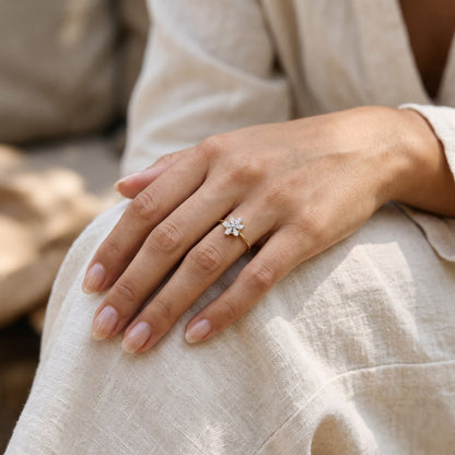 Leaflet Bloom Lab Grown Diamond Ring