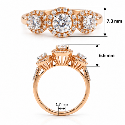 Veyra Triple Radiance Lab Grown Diamond Ring
