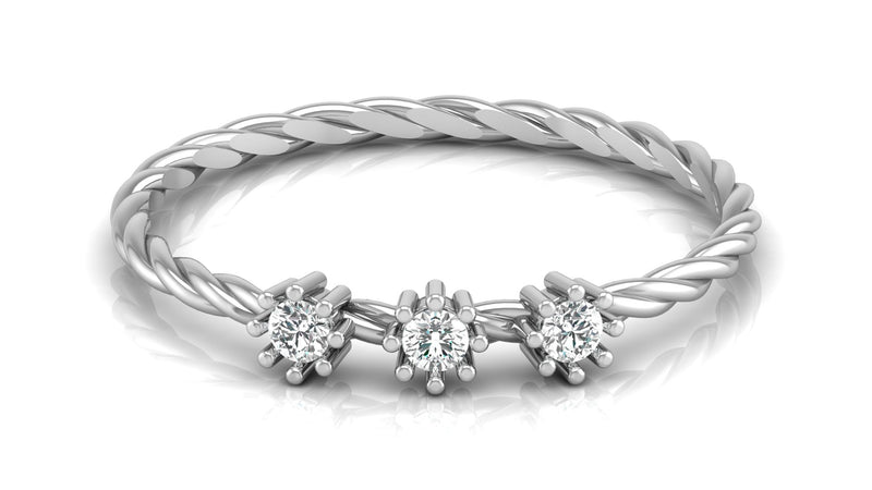 Crown Twist Platinum Plated Lab Grown Diamond Ring