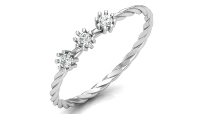 Crown Twist Platinum Plated Lab Grown Diamond Ring