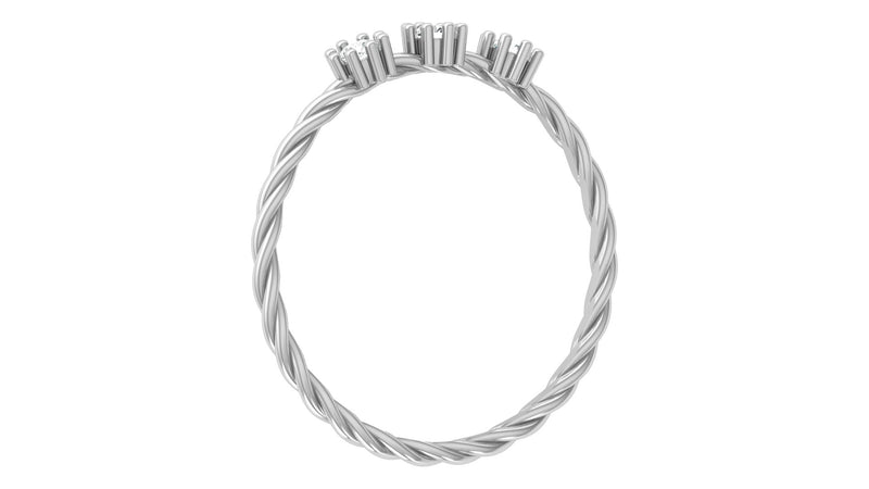 Crown Twist Platinum Plated Lab Grown Diamond Ring