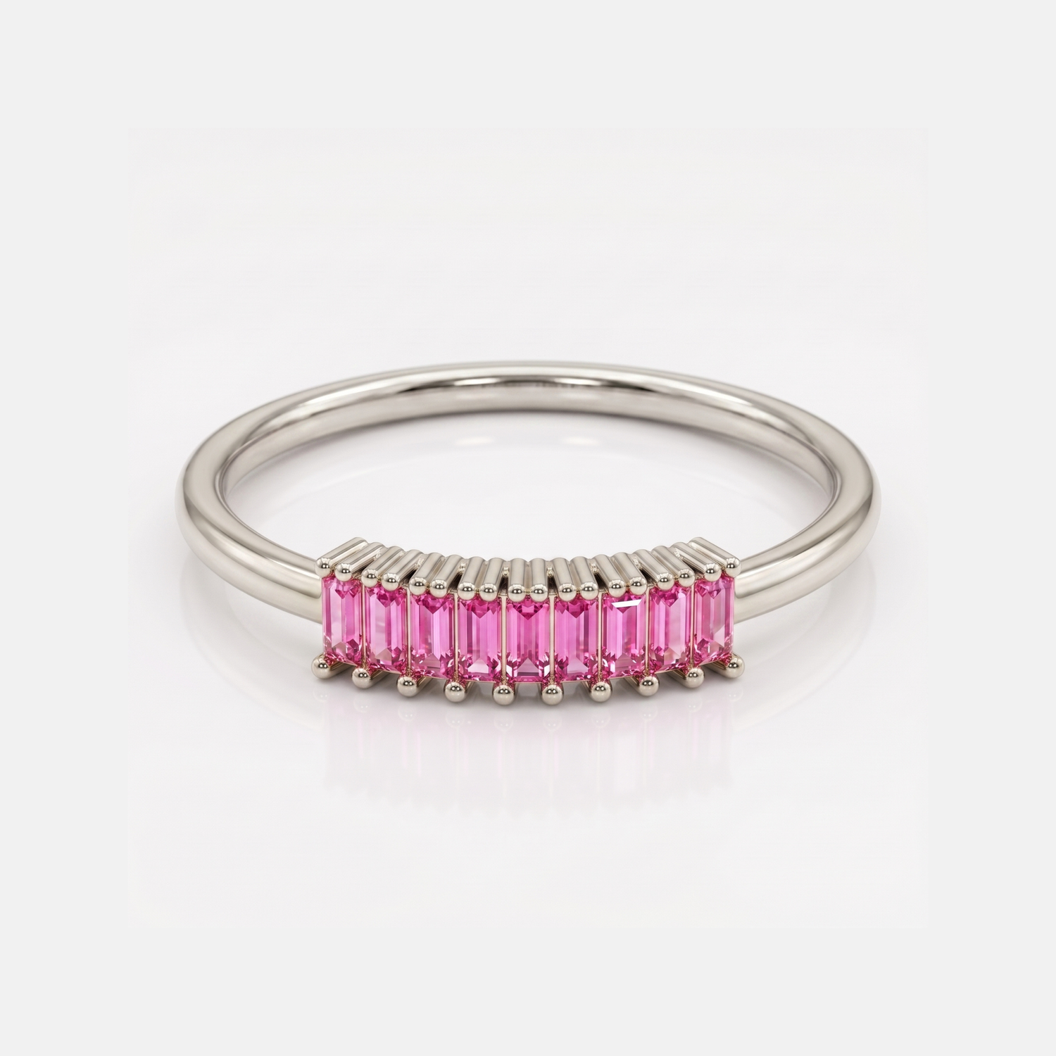 Gable Rail Platinum Plated Lab Grown Diamond Ring