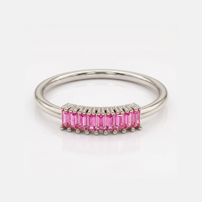 Gable Rail Platinum Plated Lab Grown Diamond Ring