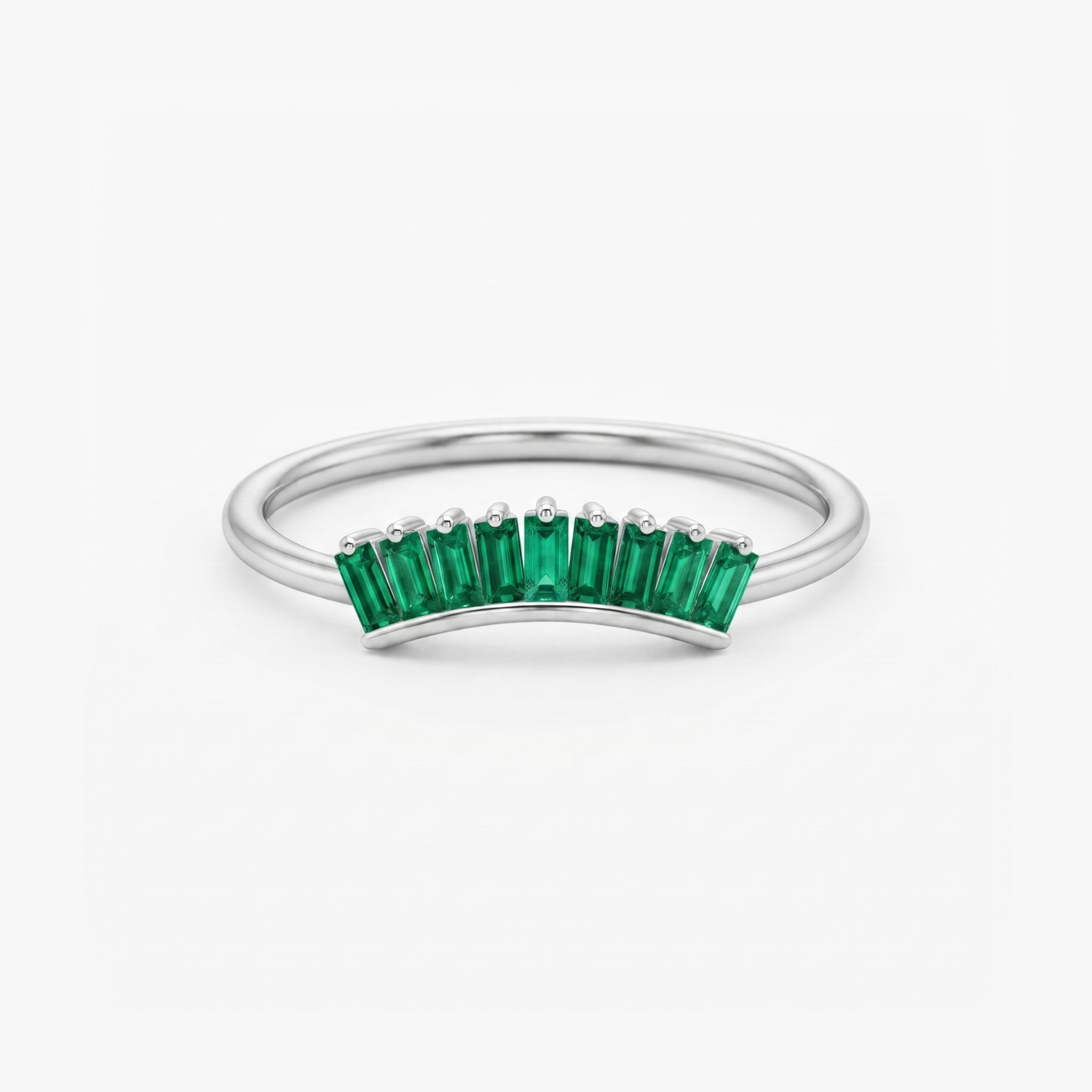 Deco Nesting Platinum Plated Lab Grown Diamond Ring