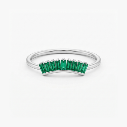 Deco Nesting Platinum Plated Lab Grown Diamond Ring