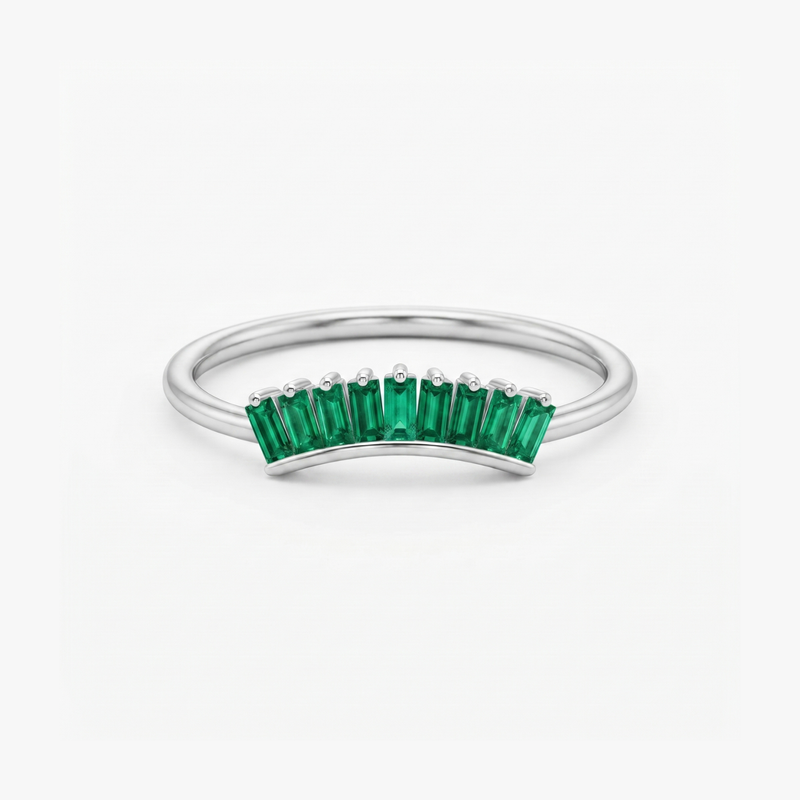 Deco Nesting Platinum Plated Lab Grown Diamond Ring