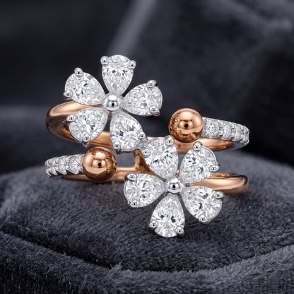 Nivara Twin Bloom Lab Grown Diamond Ring