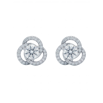 Lunar Clover Solitaire Lab Grown Diamond Earrings