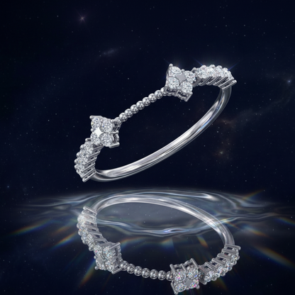 Celestial Tether Platinum Plated Lab Grown Diamond Ring