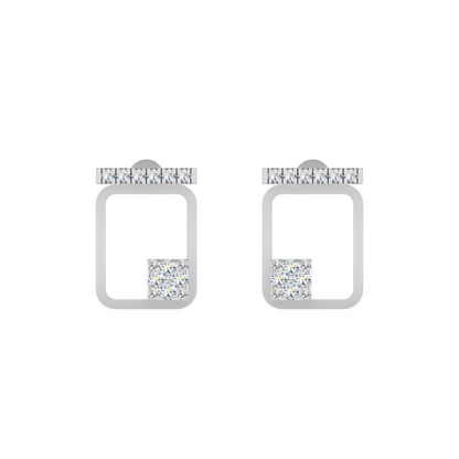 Cipher Geometry Platinum Plated Lab Grown Diamond Earrings