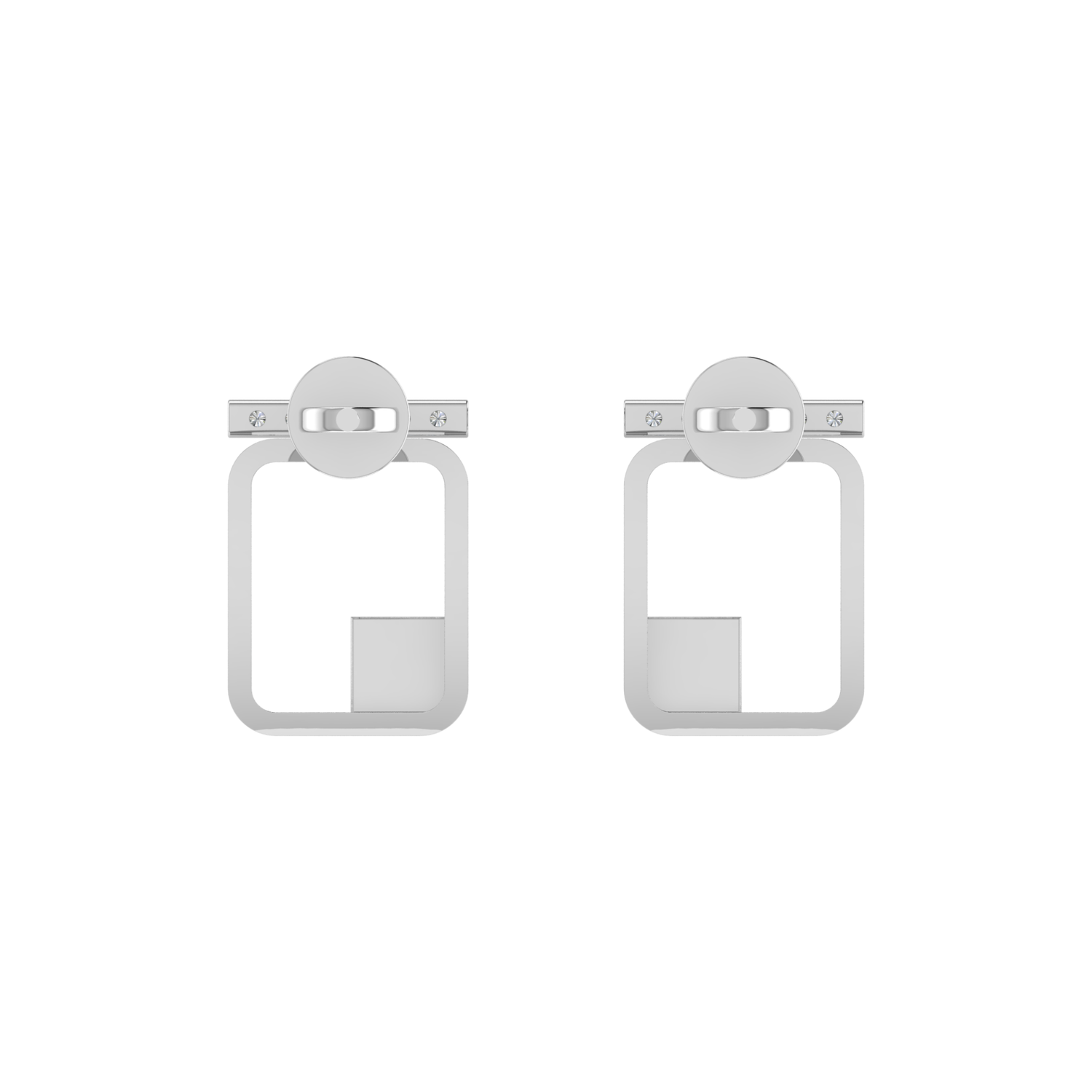 Cipher Geometry Platinum Plated Lab Grown Diamond Earrings