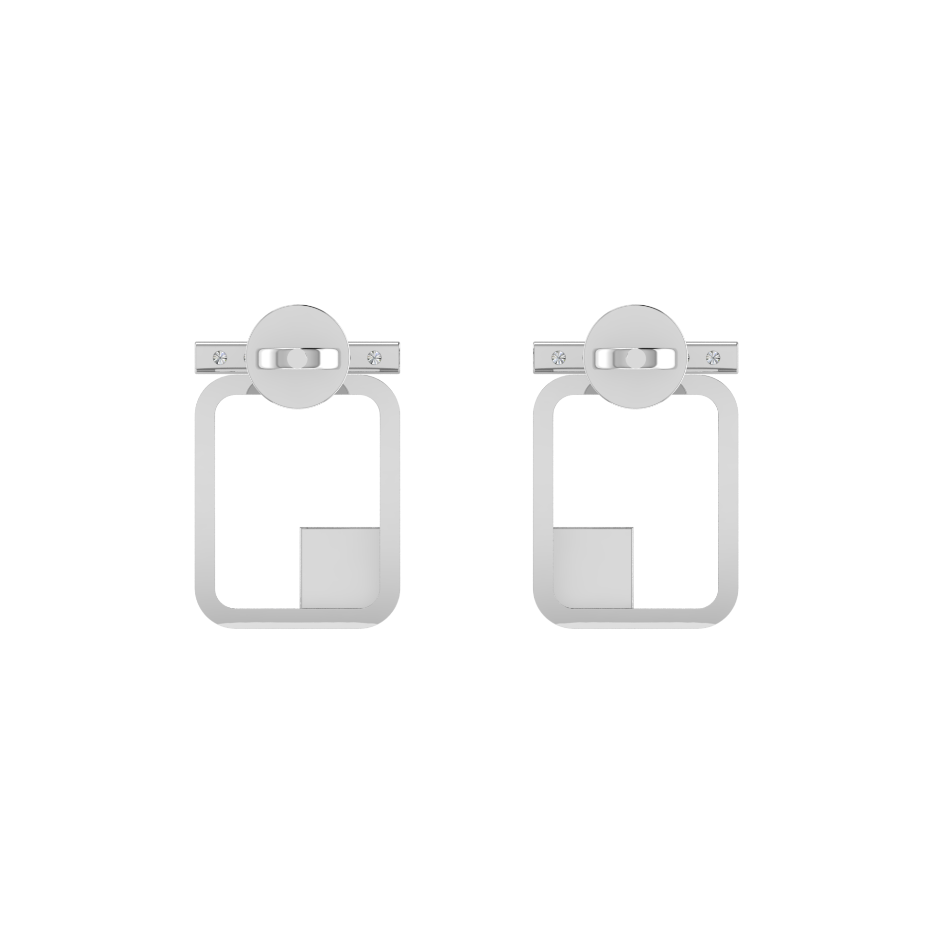 Cipher Geometry Platinum Plated Lab Grown Diamond Earrings