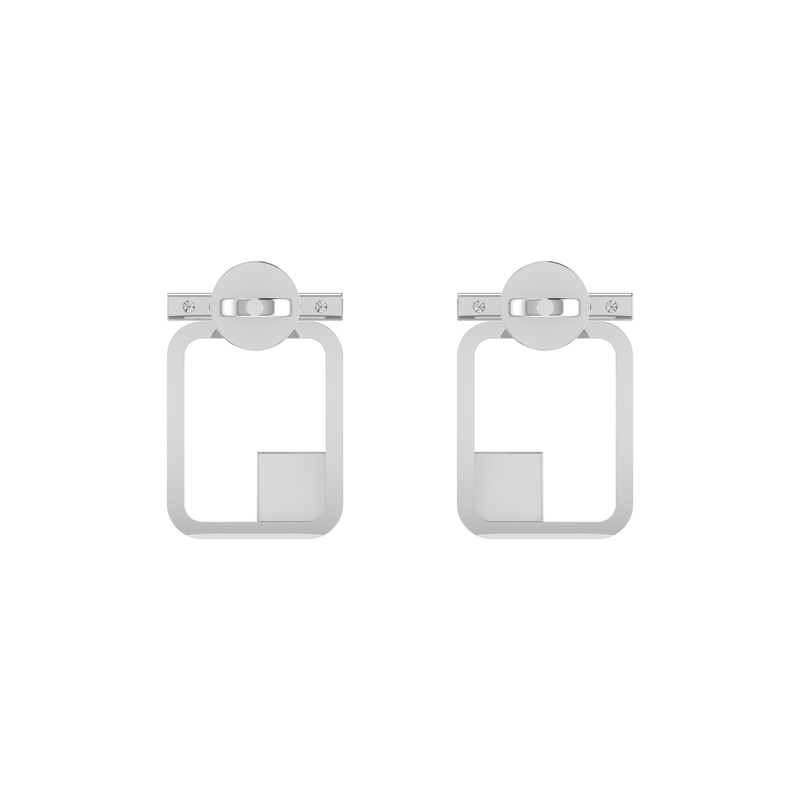Cipher Geometry Platinum Plated Lab Grown Diamond Earrings