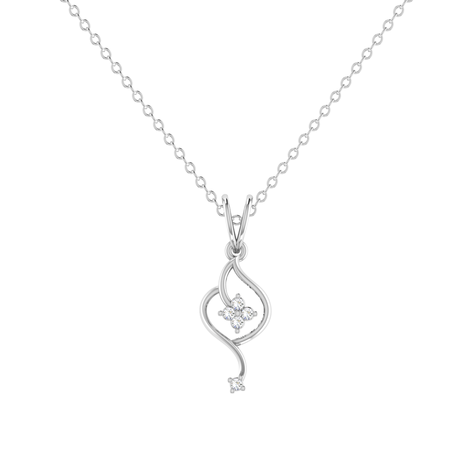 Muna Drop Platinum Plated Lab Grown Diamond Pendant