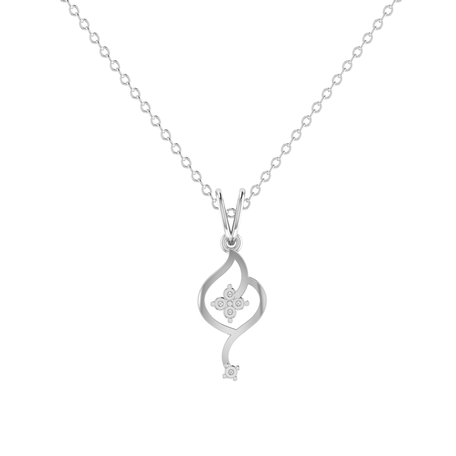 Muna Drop Platinum Plated Lab Grown Diamond Pendant
