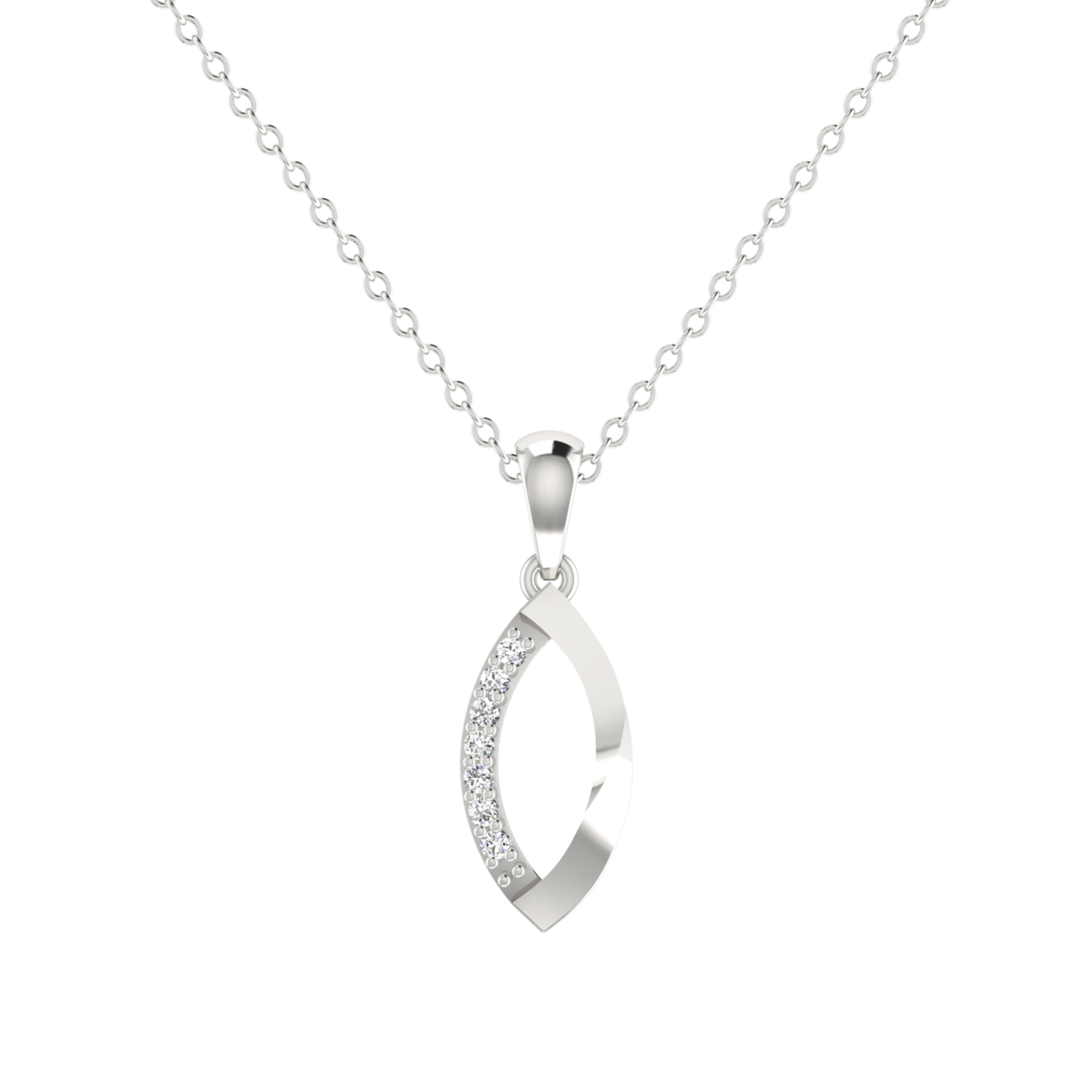 Stratos Twist Platinum Plated Lab Grown Diamond Pendant
