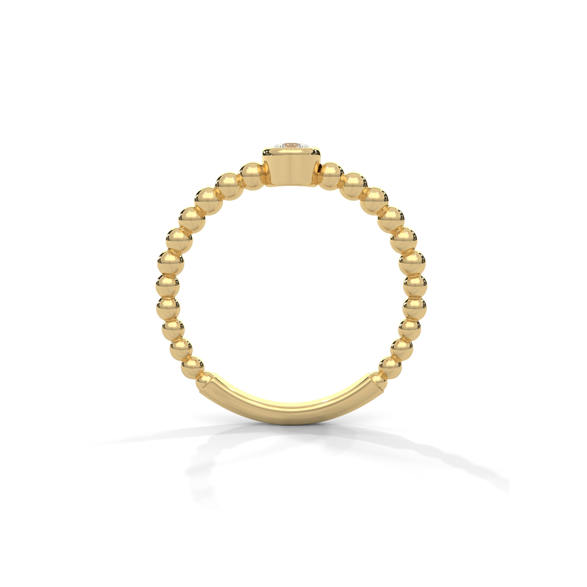 Beaded Lab Grown Diamond Ring