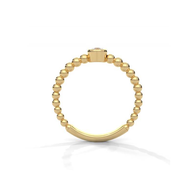 Beaded Lab Grown Diamond Ring