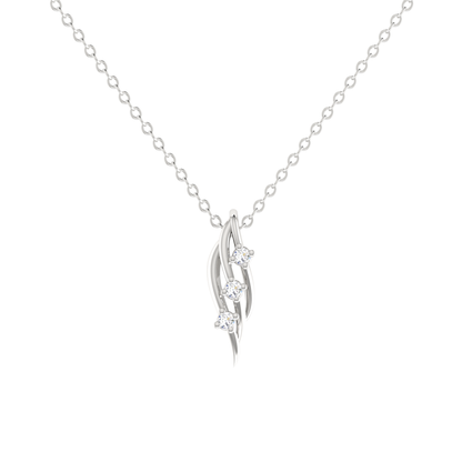 Amour Fluidity Platinum Plated Lab Grown Diamond Pendant