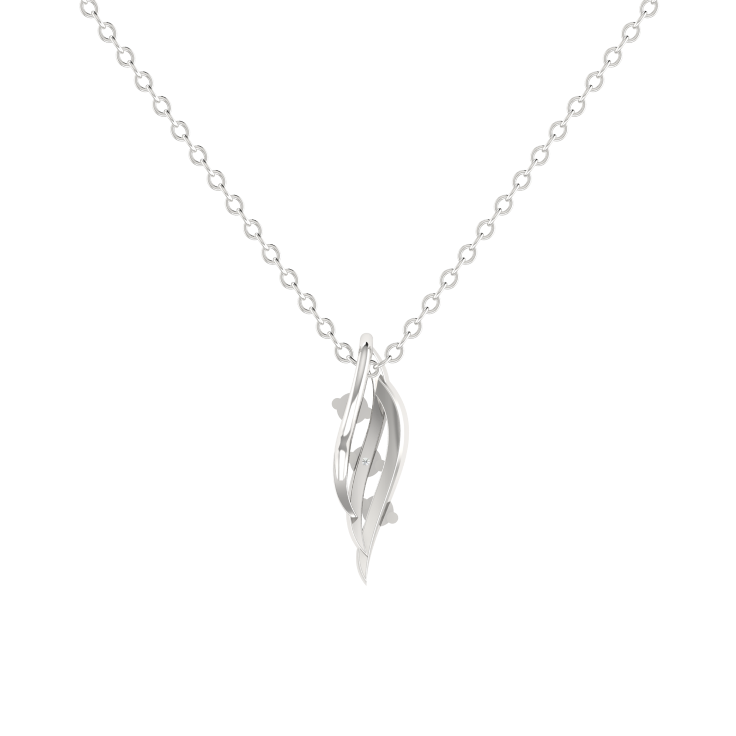 Amour Fluidity Platinum Plated Lab Grown Diamond Pendant