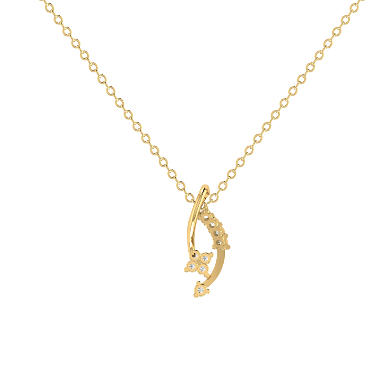 Elysian Petal Gold Plated Lab Grown Diamond Pendant