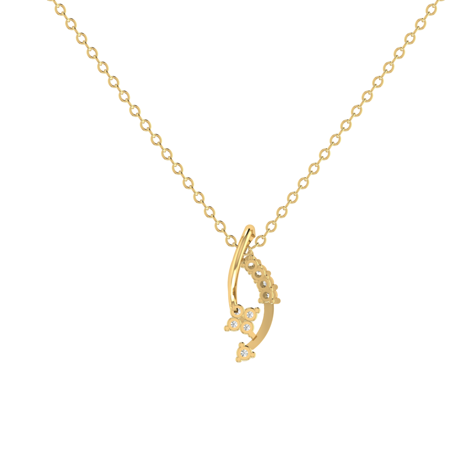 Elysian Petal Gold Plated Lab Grown Diamond Pendant