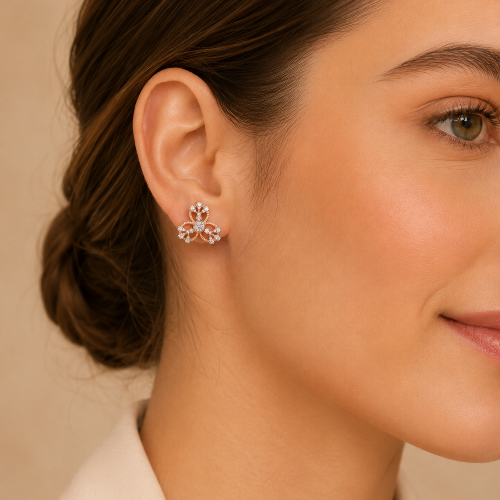 Trefoil Lab Grown Diamond Earrings