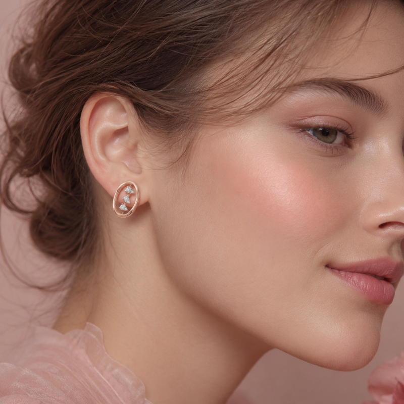 Trio Drop Lab Grown Diamond Earrings