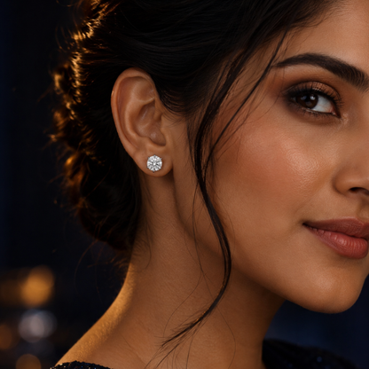 OneAura Solitaire Lab Grown Diamond Earrings