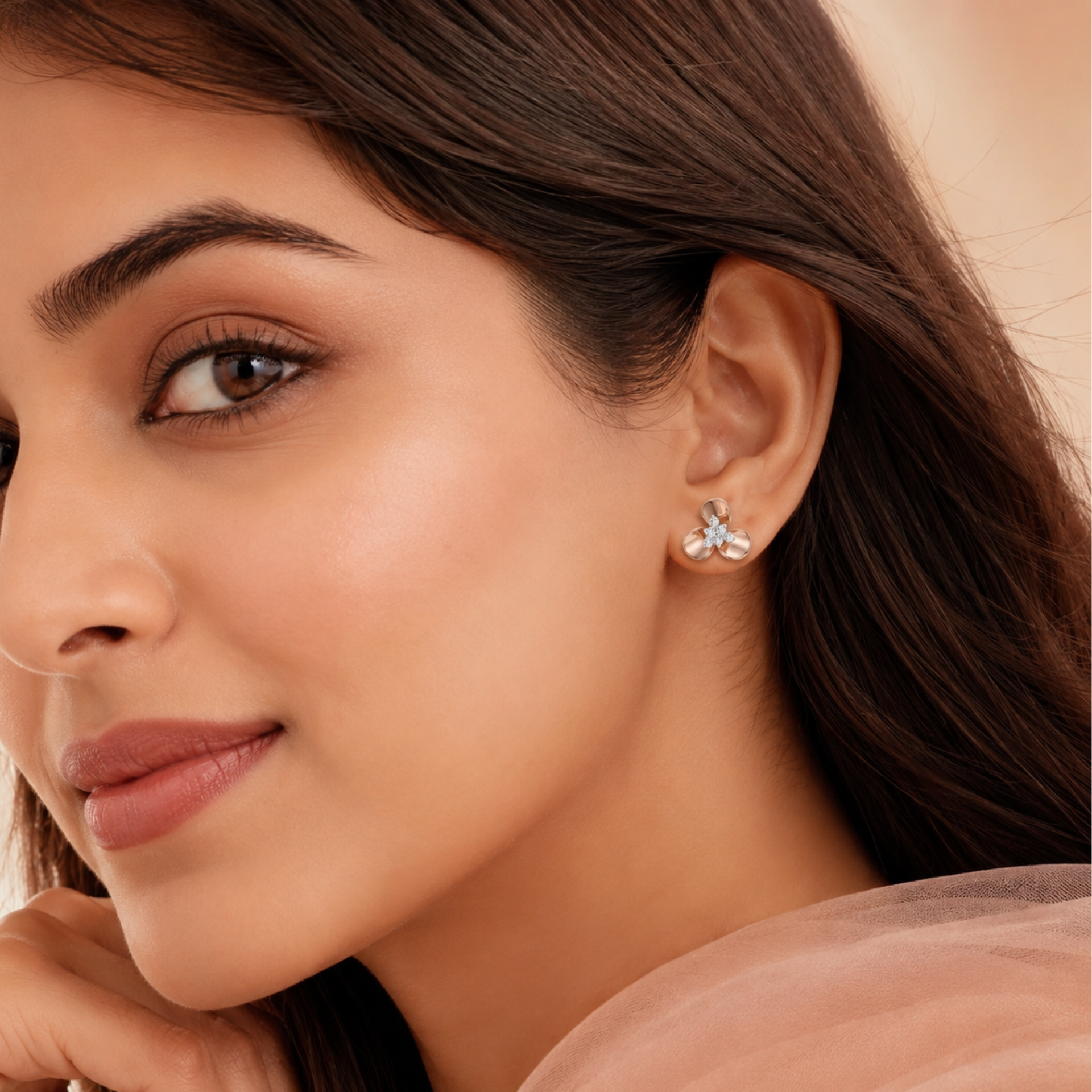 Trillium Trio Lab Grown Diamond Earring