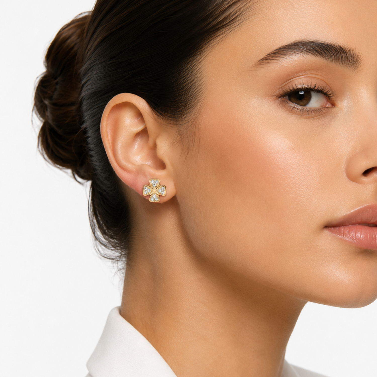 Clover Lab Grown Diamond Stud Earrings