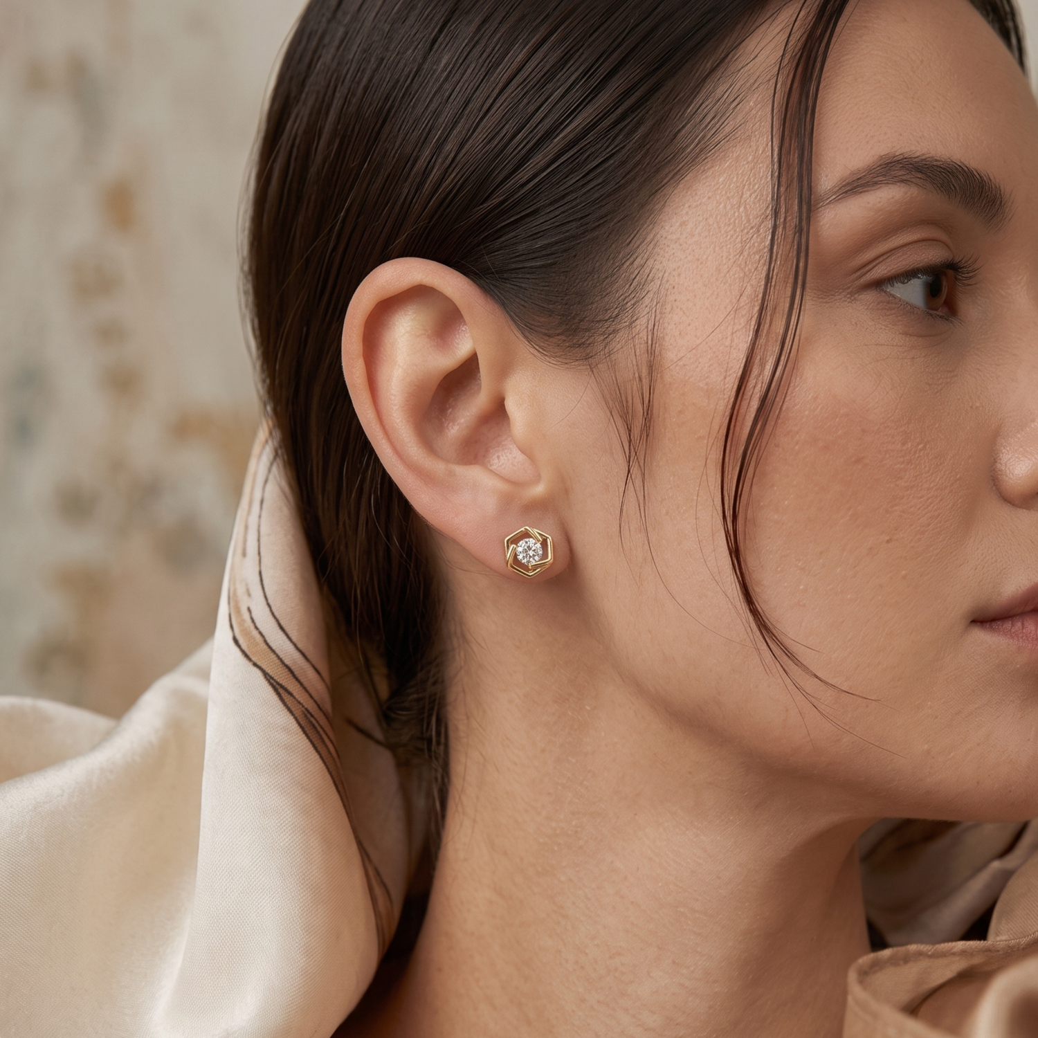 GeoHalo Spark Lab Grown Diamond Earrings