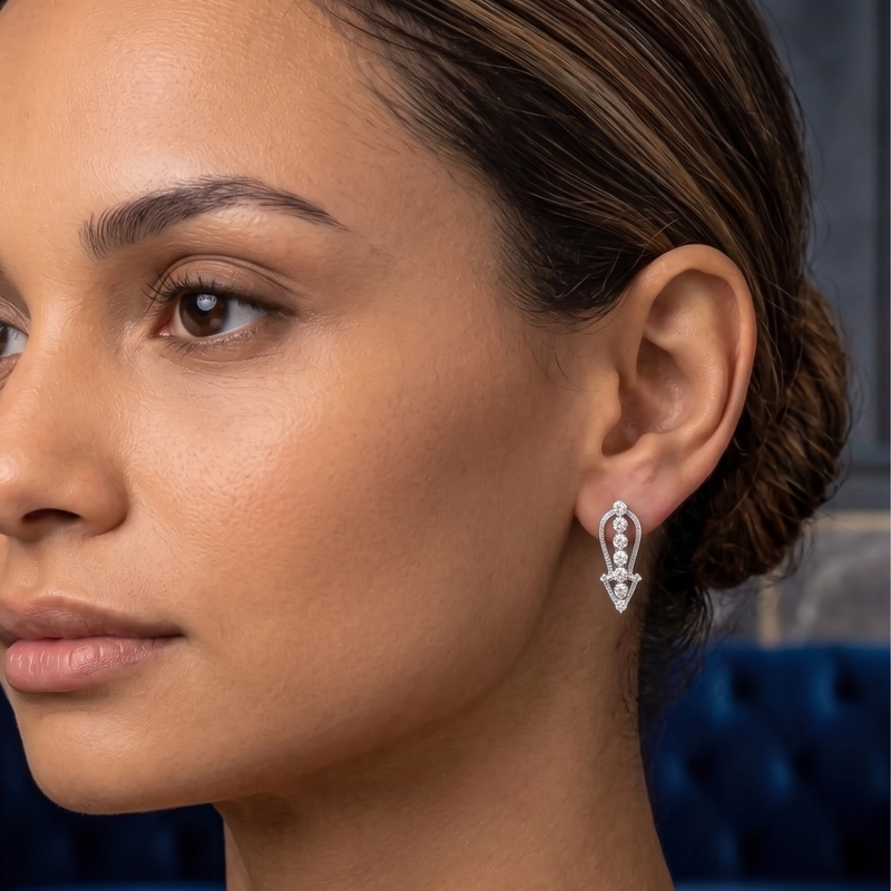 Linear Cascade Lab Grown Diamond Earrings