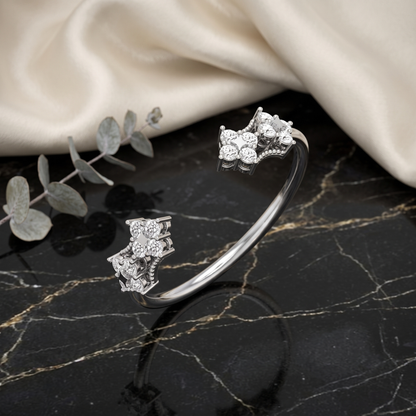 Glimmer Span Platinum Plated Lab Grown Diamond Ring