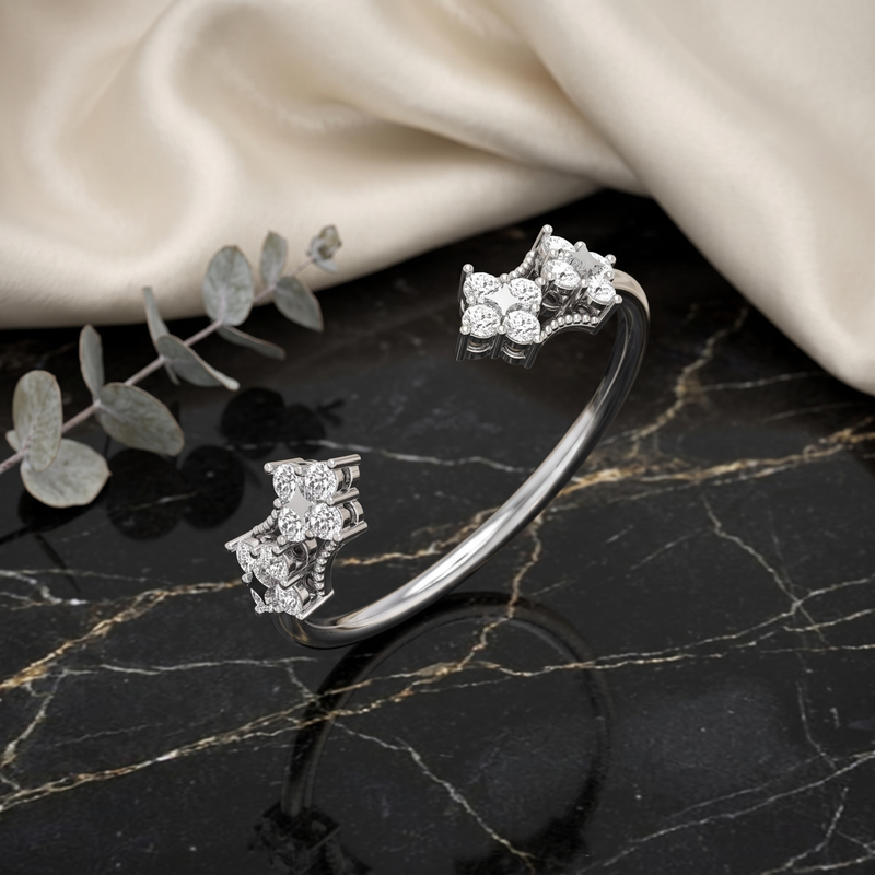 Glimmer Span Platinum Plated Lab Grown Diamond Ring