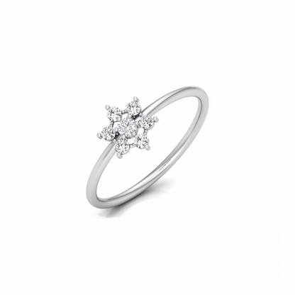 Star Leaf Cluster Platinum Plated Lab Grown Diamond Ring