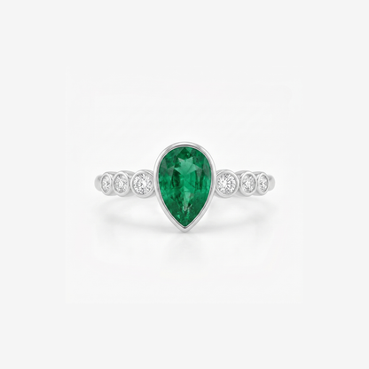 Vector Milgrain Platinum Plated Lab Grown Diamond Ring