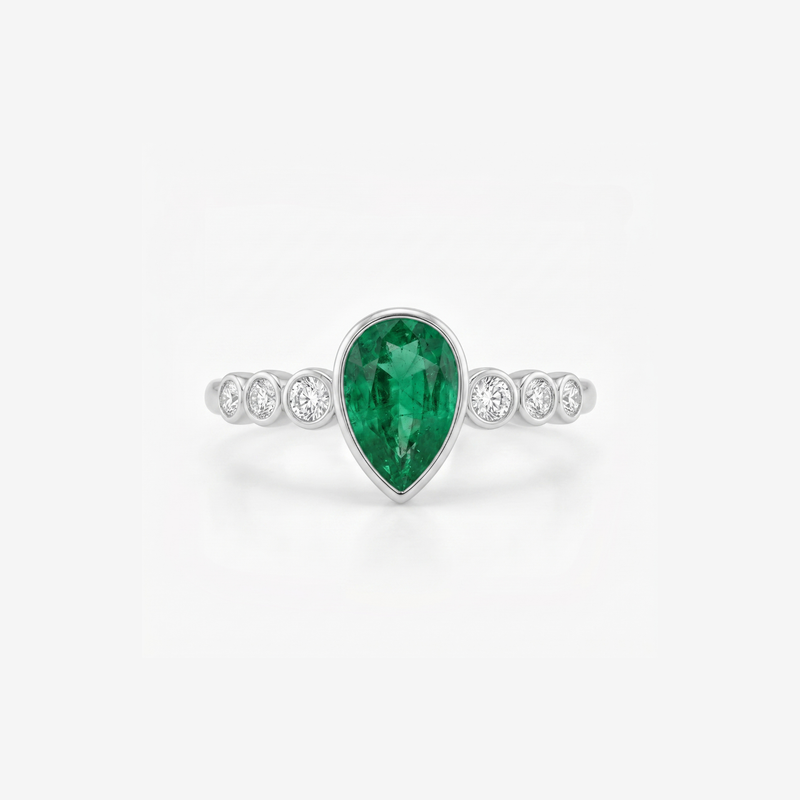 Vector Milgrain Platinum Plated Lab Grown Diamond Ring