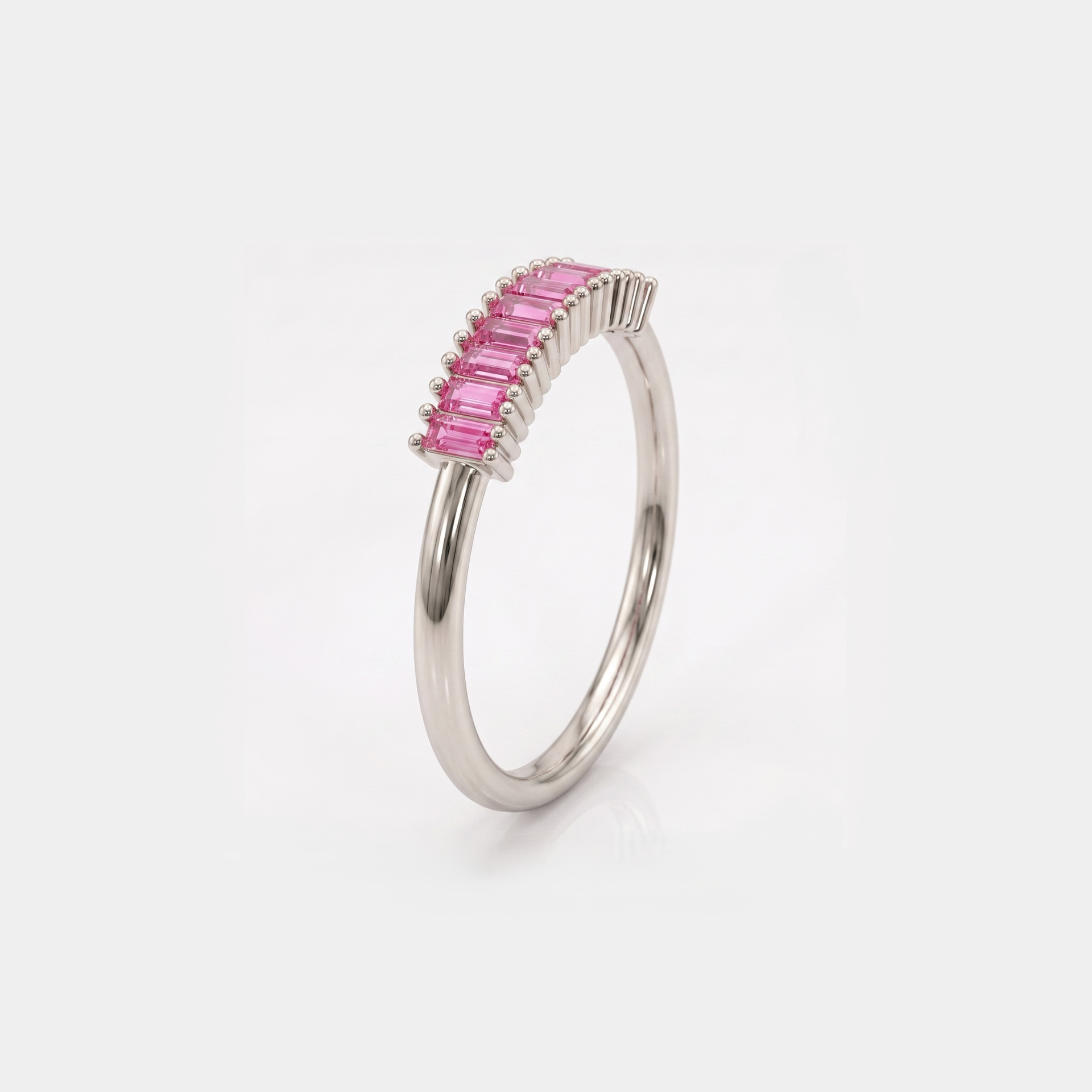 Gable Rail Platinum Plated Lab Grown Diamond Ring