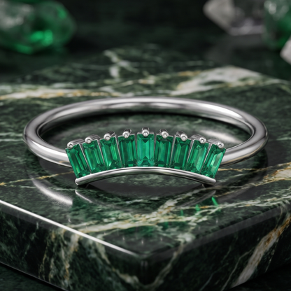 Deco Nesting Platinum Plated Lab Grown Diamond Ring