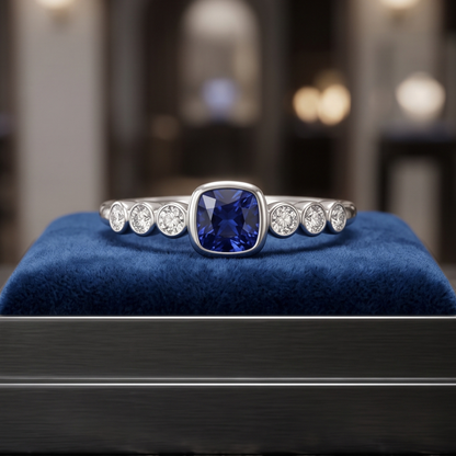Unity Asscher Platinum Plated Lab Grown Diamond Ring