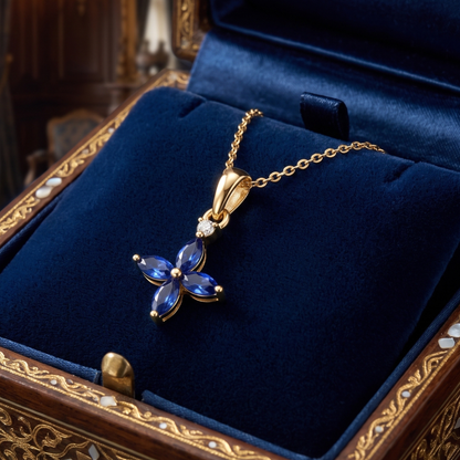 Ethereal Lily Gold Plated Lab Grown Diamond Pendant