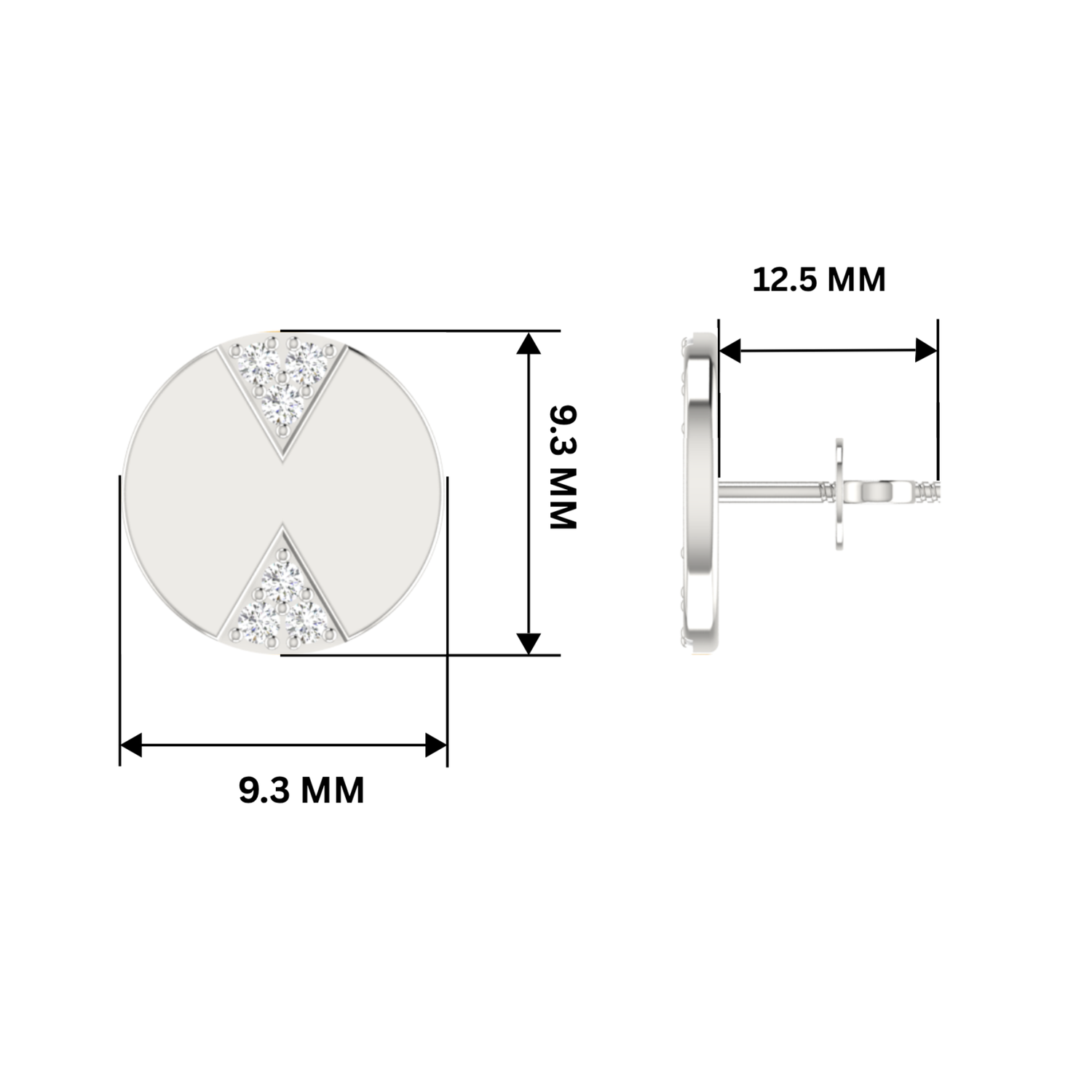 Slash Orbit Platinum Plated Lab Grown Diamond Earrings