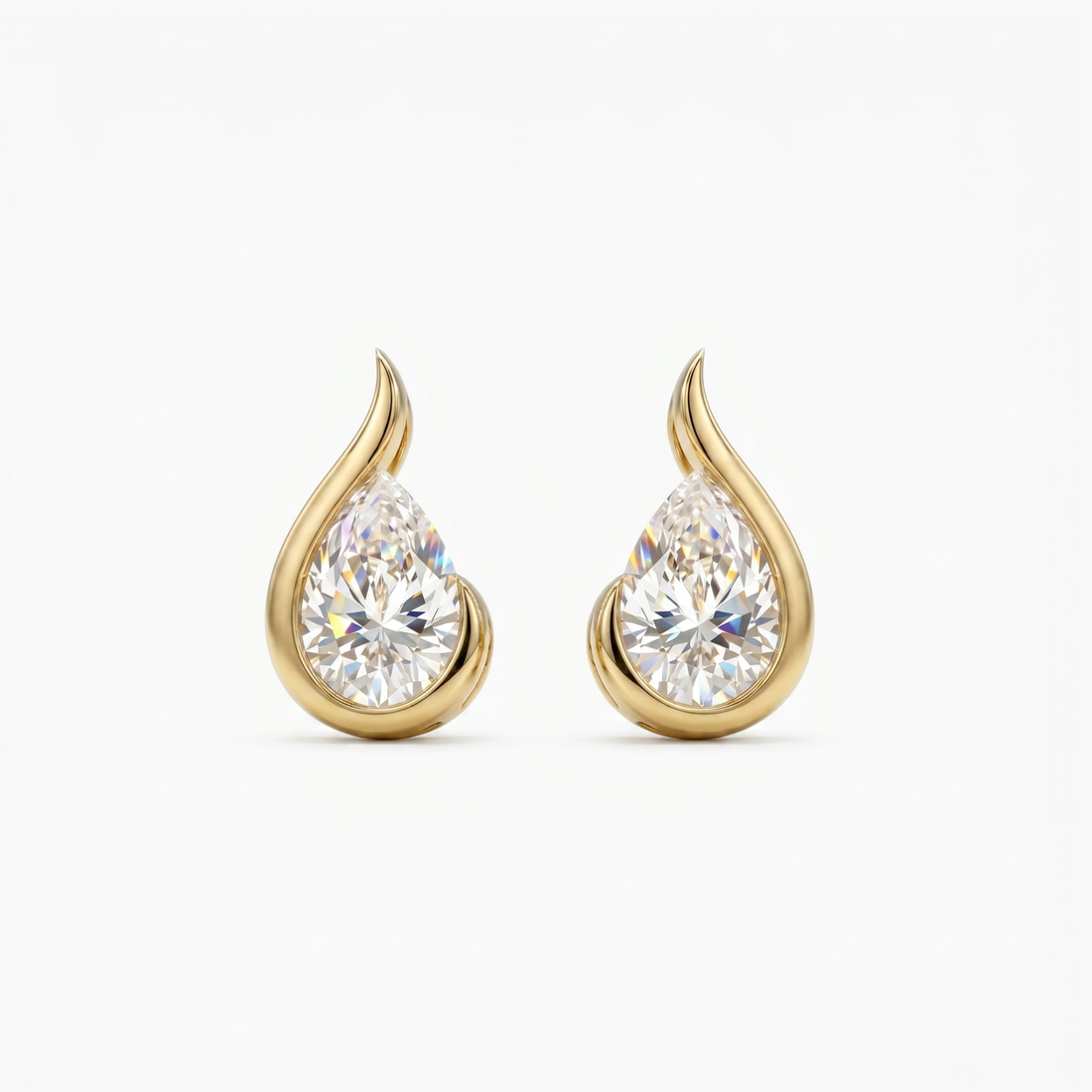 Astraea’s Peak  Solitaire Lab Grown Diamond Earrings